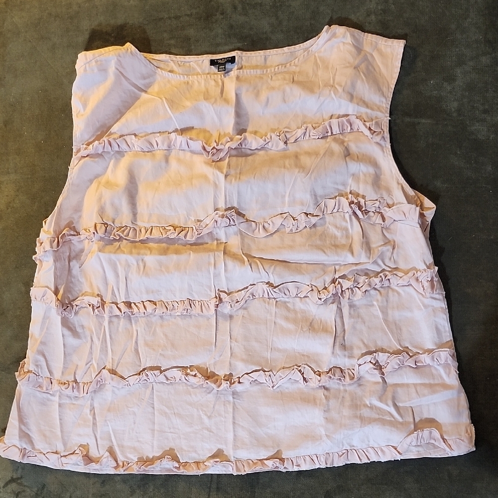 Women's Sleeveless Ruffle Top - Pink